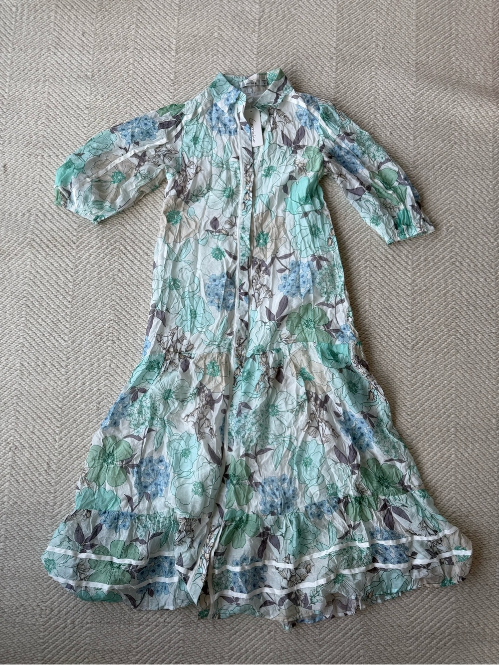NWT Lorraine Lightweight Floral Button Down Maxi Dress  sz 8